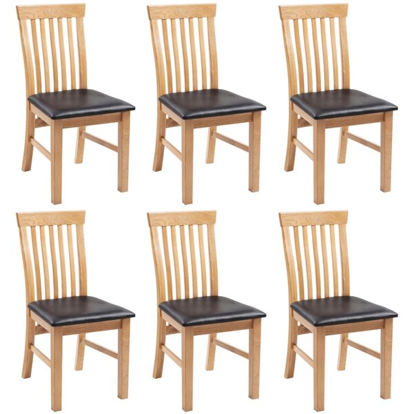 VidaXL Blagovaonske stolice od masivne hrastovine i umjetne kože 6 kom