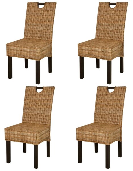 VidaXL Blagovaonske stolice 4 kom od ratana kubu i drva manga
