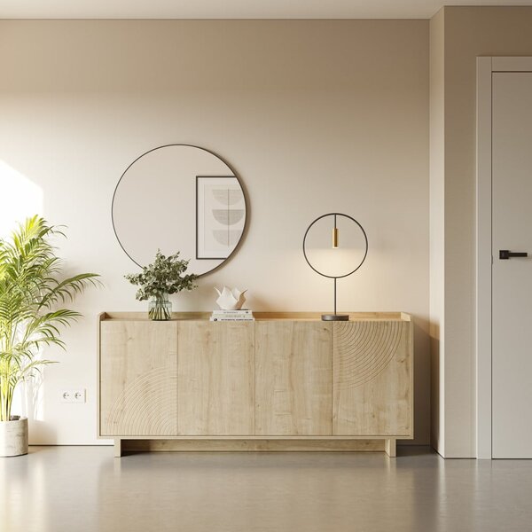 Komoda u dekoru hrasta u prirodnoj boji 180x80x40 cm Daira – Marckeric