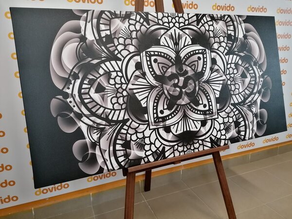 Slika Mandala zdravlja u crno-bijelom dizajnu