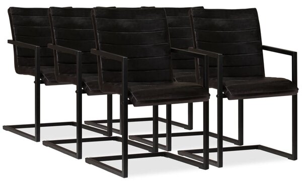 VidaXL Blagovaonske stolice od prave kože 6 kom antracit