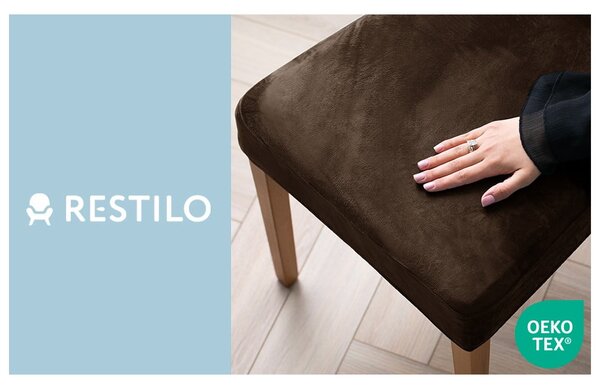 Smeđe rastezljive presvlake 4 kom za stolicu 48 cm Sento – Restilo