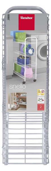 Bijela metalna mobilna polica 23x84 cm - Metaltex