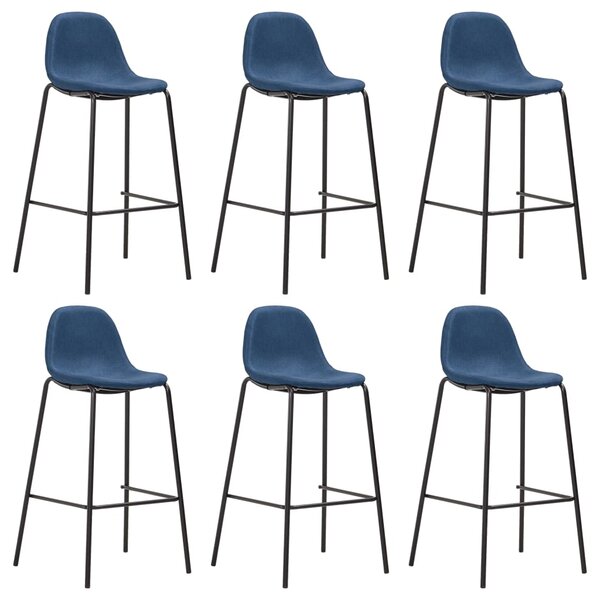 VidaXL Barske stolice od tkanine 6 kom plave