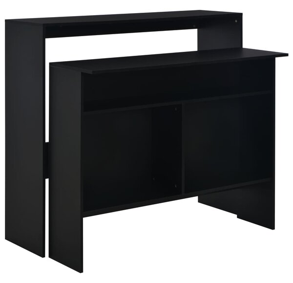 VidaXL Barski stol s 2 stolne ploče crni 130 x 40 x 120 cm