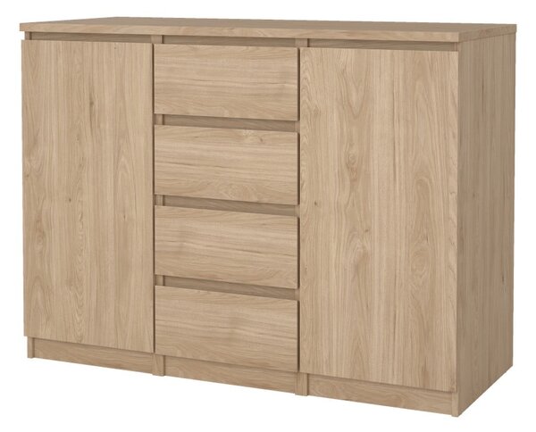 Komoda u dekoru hrasta u prirodnoj boji 121x91x50 cm Naia – Tvilum