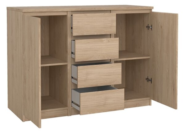 Komoda u dekoru hrasta u prirodnoj boji 121x91x50 cm Naia – Tvilum