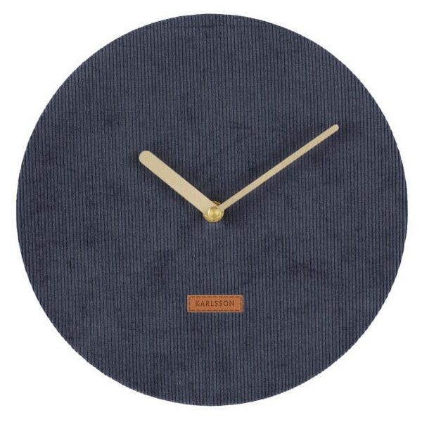 Zidni sat tamnoplave boje s baršunom Karlsson Corduroy, ⌀ 25 cm