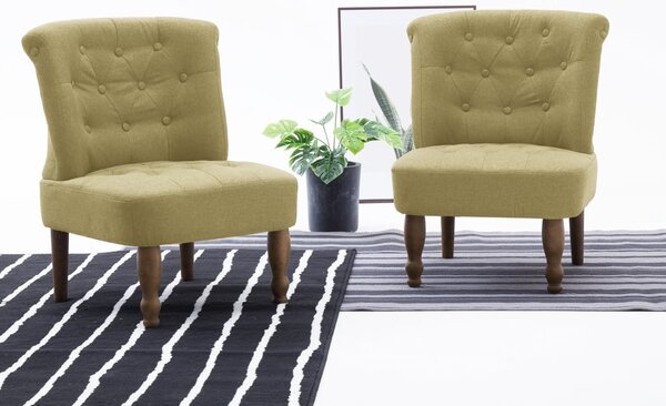 VidaXL Francuske stolice od tkanine 2 kom zelene