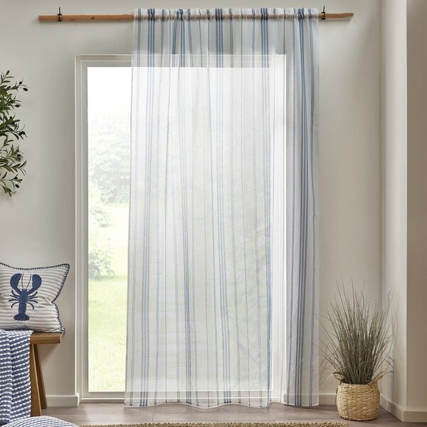 Bijela prozirna zavjesa od voila 140x229 cm Harbour Stripe – Catherine Lansfield