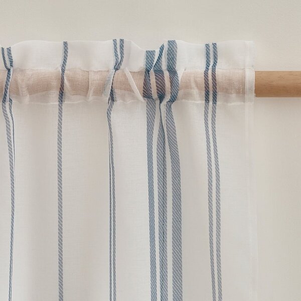 Bijela prozirna zavjesa od voila 140x229 cm Harbour Stripe – Catherine Lansfield