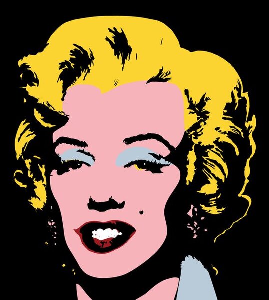 Tapeta pop art Marilyn Monroe na crnoj pozadini