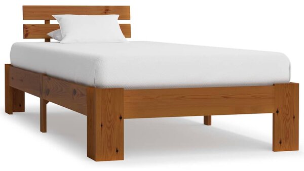 VidaXL Okvir za krevet od masivne borovine boja meda 90 x 200 cm