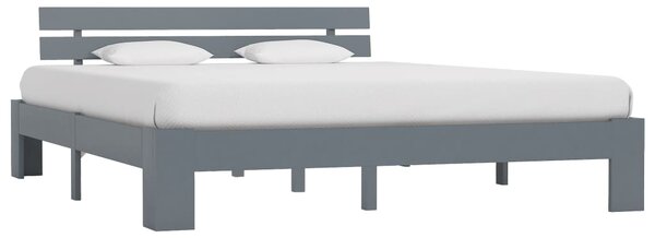 VidaXL Okvir za krevet od masivne borovine sivi 160 x 200 cm