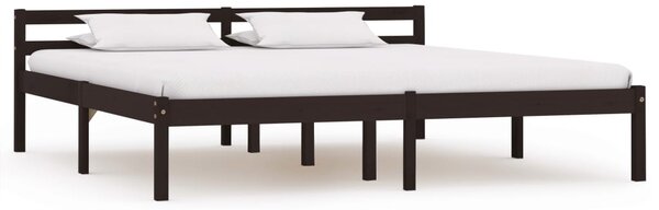 VidaXL Okvir za krevet od masivne borovine tamnosmeđi 160 x 200 cm