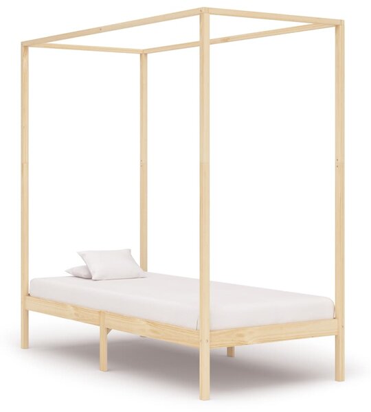 VidaXL Okvir za krevet s baldahinom od masivne borovine 100 x 200 cm