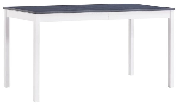 VidaXL Blagavaonski stol bijelo-sivi 140 x 70 x 73 cm od borovine