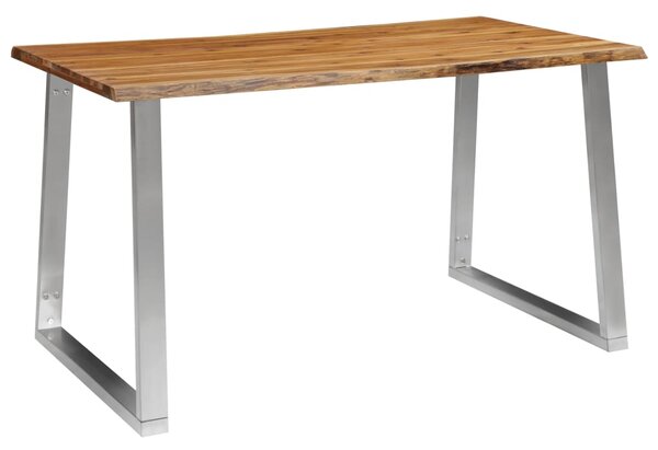 VidaXL Blagovaonski stol 140 x 80 x 75 cm od bagremovog drva i čelika