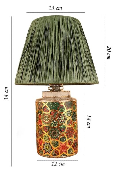 Zelena stolna lampa sa sjenilom od papirne špage (visina 38 cm) Alev – Opviq lights