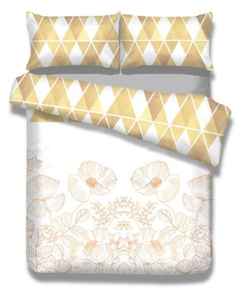 Set od 2 flanelske posteljine AmeliaHome Golden Poppy, 135 x 200 cm