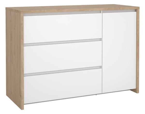 Bijela/u prirodnoj boji komoda u dekoru hrasta 119x84x48 cm Next – Tvilum