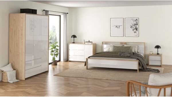 Bijela/u prirodnoj boji komoda u dekoru hrasta 119x84x48 cm Next – Tvilum