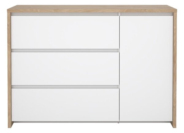 Bijela/u prirodnoj boji komoda u dekoru hrasta 119x84x48 cm Next – Tvilum