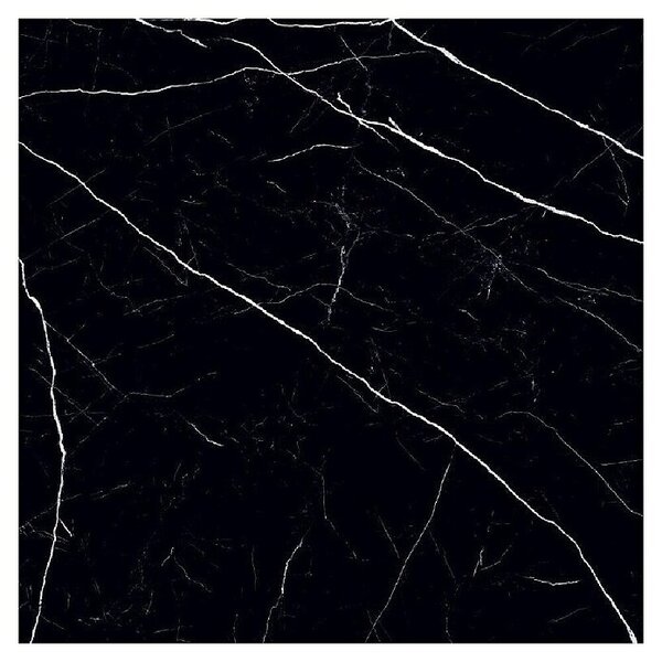 Porculanska pločica Black Marble (80 x 80 cm, Crne boje, Sjaj)