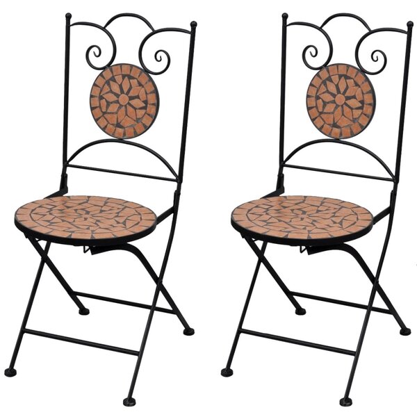 VidaXL Sklopive bistro stolice 2 kom keramičke terakota