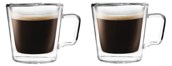 Staklene šalice u setu 2 kom za espresso/s dvostrukom stijenkom 80 ml Diva – Vialli Design
