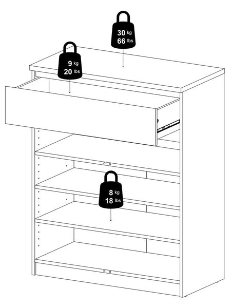 Komoda u dekoru hrasta u prirodnoj boji 80x100x40 cm Naia – Tvilum