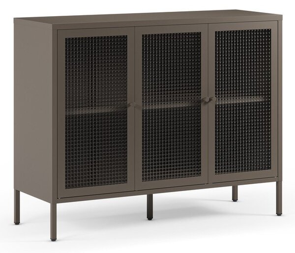 Siva metalna vitrina 121x90x40 cm Layna – Marckeric