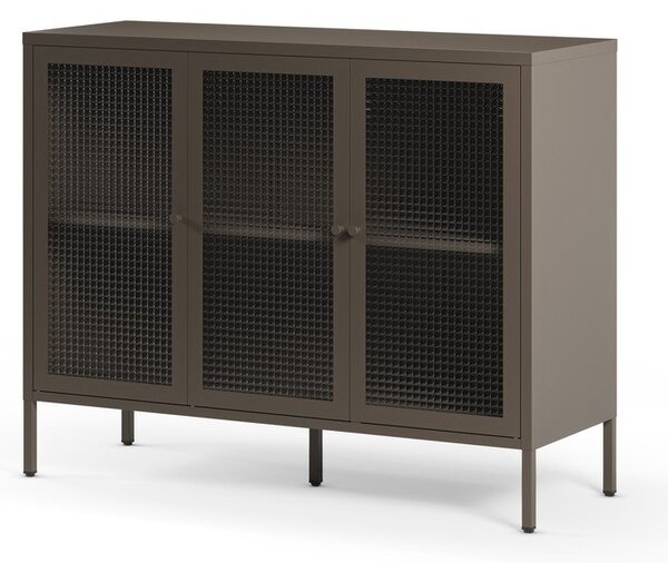 Siva metalna vitrina 121x90x40 cm Layna – Marckeric