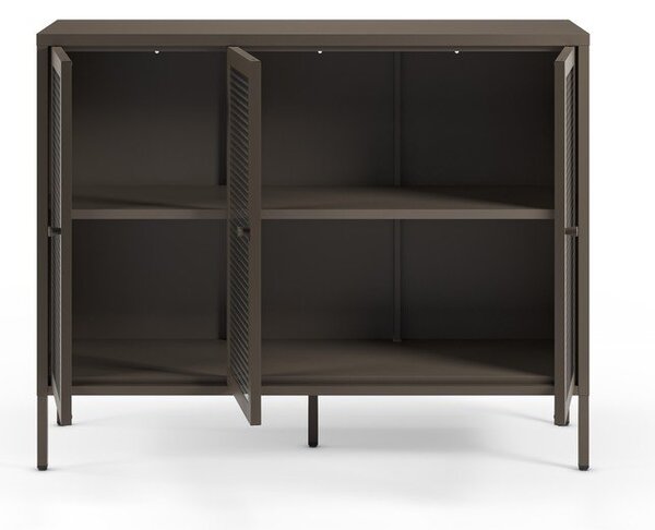 Siva metalna vitrina 121x90x40 cm Layna – Marckeric