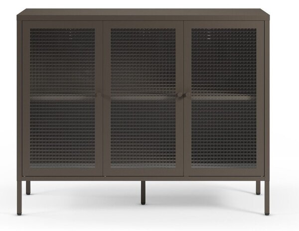 Siva metalna vitrina 121x90x40 cm Layna – Marckeric