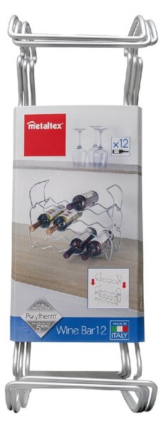Stalak na tri razine za 12 vinskih boca Metaltex Wine, dužina 45 cm