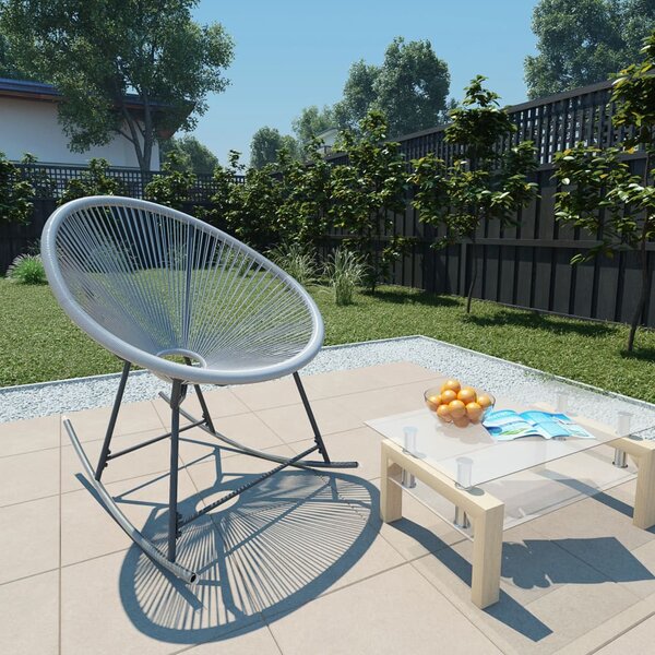 VidaXL Vrtna stolica za ljuljanje od poliratana siva