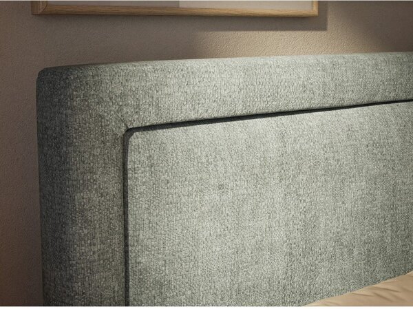Svijetlo plavi boxspring krevet s prostorom za odlaganje 200x200 cm Fresco – Maison de Rêve