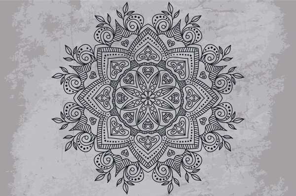 Tapeta Mandala s daškom starine u crno-bijelom dizajnu