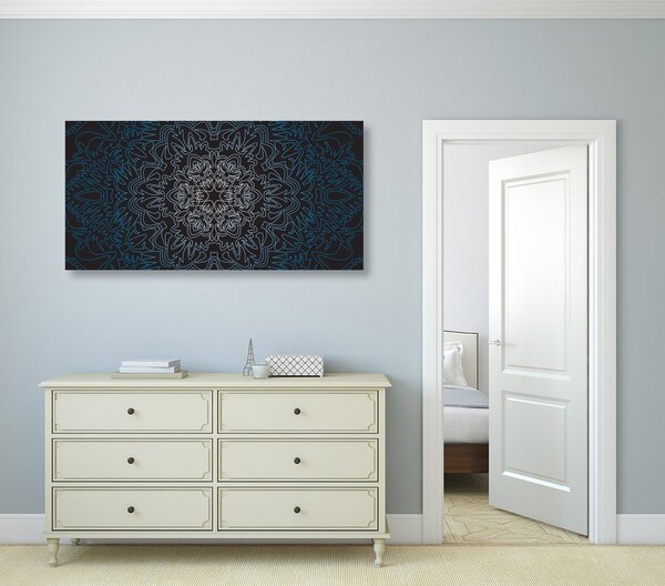 Slika ornamentalna Mandala na crnoj pozadini