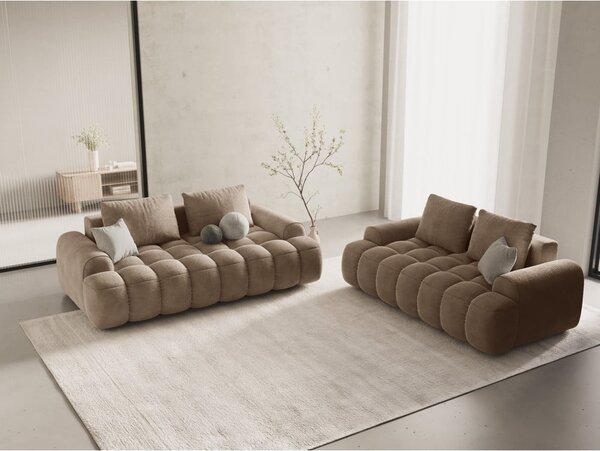Svjetlo smeđa baršunasti sofa 175 cm Linz – Cosmopolitan Design