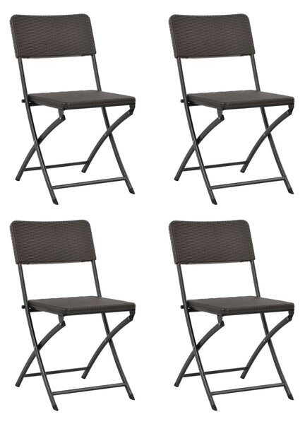 VidaXL Sklopive vrtne stolice od HDPE-a i čelika 4 kom smeđe