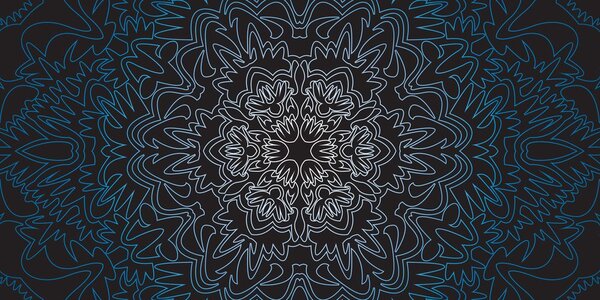 Slika ornamentalna Mandala na crnoj pozadini