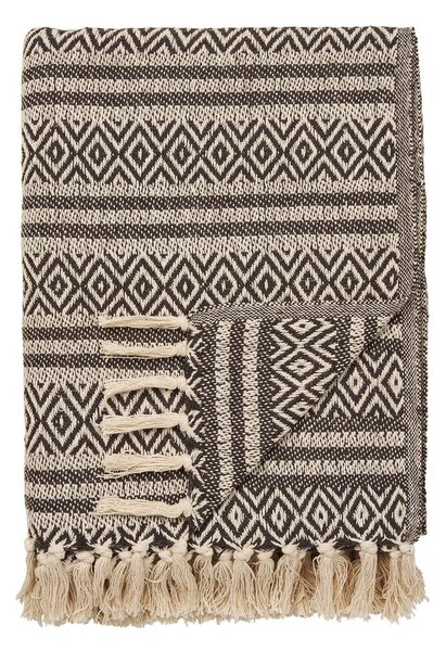 Smeđa deka od recikliranog pamuka 130x180 cm Adana – House Nordic