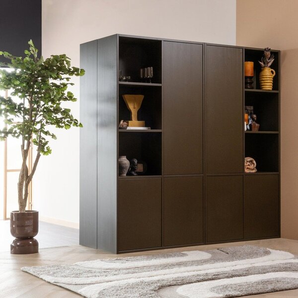 Tamno smeđa modularna škrinja za pohranu od masivnog bora 108x215 cm Meggy – WOOOD