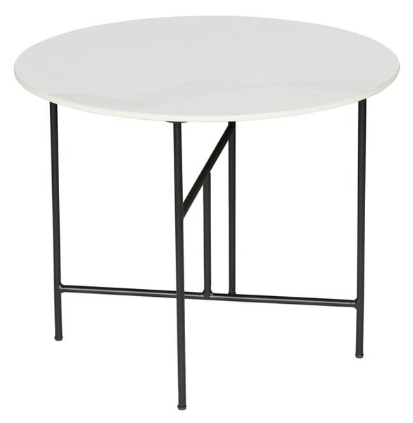 Bijeli stol s porculanskim pločom WOOOD Vida, ⌀ 60 cm
