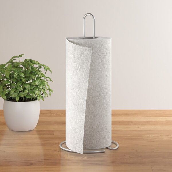 Željezan stalak za papirnate ručnike u sjajno srebrnoj boji ø 14 cm Luxy – Metaltex