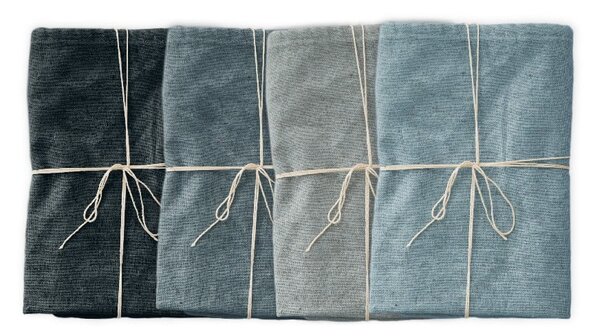 Set od 4 platnene salvete s lanom Couture Blue Gradient, 43 x 43 cm