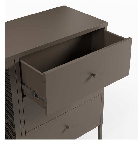 Siva metalna komoda 140x90x40 cm Fayna – Marckeric