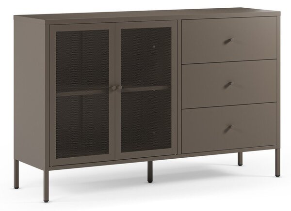 Siva metalna komoda 140x90x40 cm Fayna – Marckeric